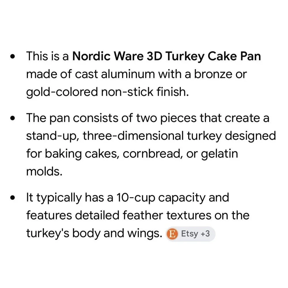 NORDIC WARE WILLIAMS-SONOMA THANKSGIVING TURKEY HOLIDAY 10 CUP 3D CAKE PAN